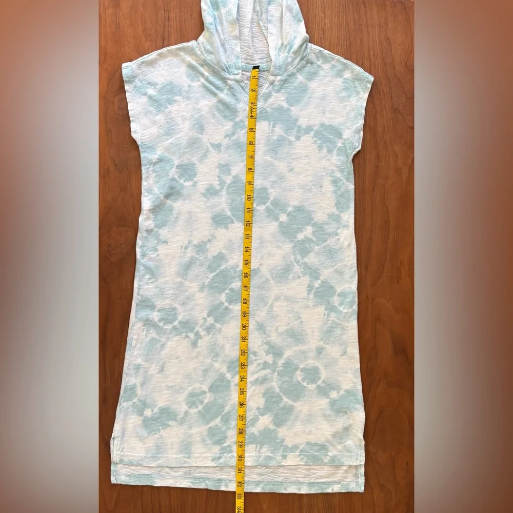 OLD NAVY Girls XL Swim Coverup - Hooded Jersey Aqua Blue Tie Dye - Picture 7 of 7
